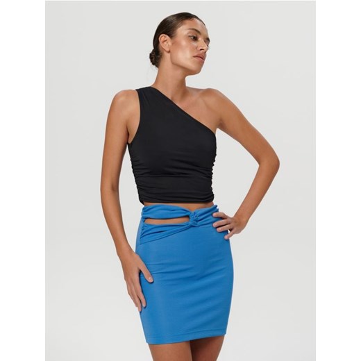 Sinsay - Spódnica mini z wiązaniem - niebieski ze sklepu Sinsay w kategorii Spódnice - zdjęcie 161214350