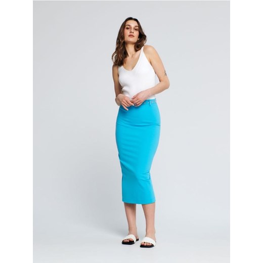 Sinsay - Spódnica midi z rozcięciem - niebieski ze sklepu Sinsay w kategorii Spódnice - zdjęcie 161214822