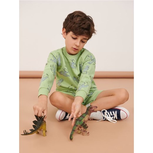 Sinsay - Komplet: bluza i szorty - zielony ze sklepu Sinsay w kategorii Dresy chłopięce - zdjęcie 161214900