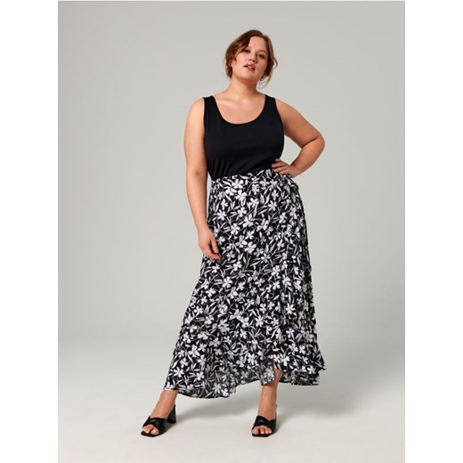 Sinsay - Spódnica maxi w kwiaty - czarny Sinsay 1XL Sinsay wyprzedaż