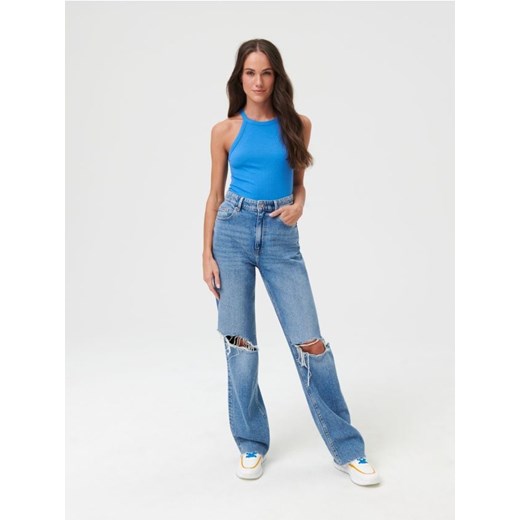 Sinsay - Top w prążki - niebieski Sinsay M okazja Sinsay