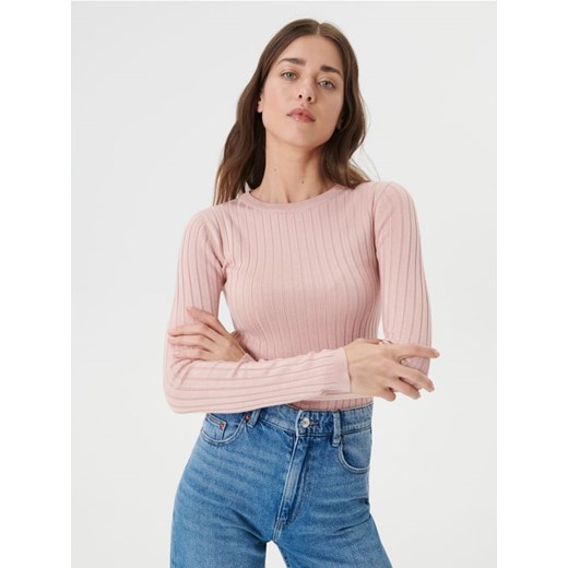 Sinsay - Sweter z wiskozą - różowy ze sklepu Sinsay w kategorii Swetry damskie - zdjęcie 161218220