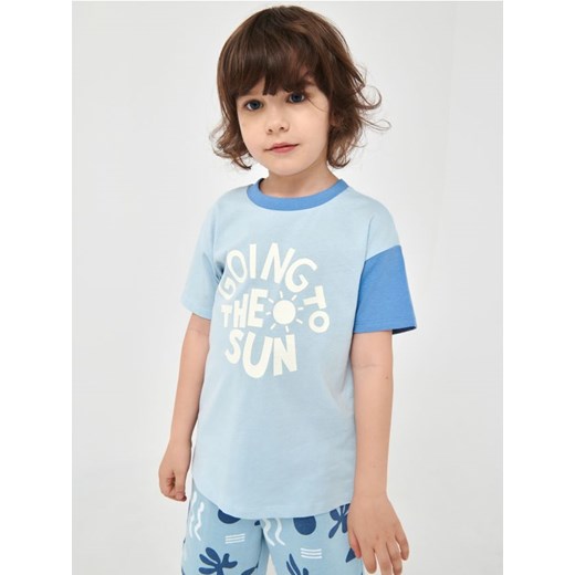 Sinsay - Koszulka z nadrukiem - błękitny ze sklepu Sinsay w kategorii T-shirty chłopięce - zdjęcie 161218574