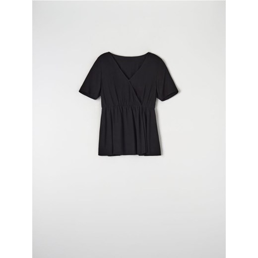 Sinsay - Bluzka z marszczeniami - czarny ze sklepu Sinsay w kategorii Bluzki damskie - zdjęcie 161218592