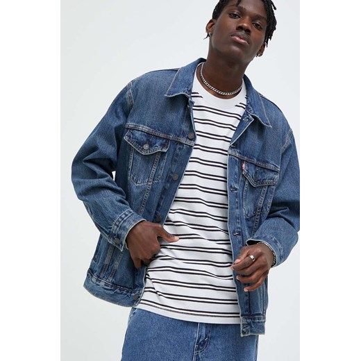 Levi&apos;s kurtka jeansowa męska kolor niebieski przejściowa oversize ze sklepu ANSWEAR.com w kategorii Kurtki męskie - zdjęcie 161224254