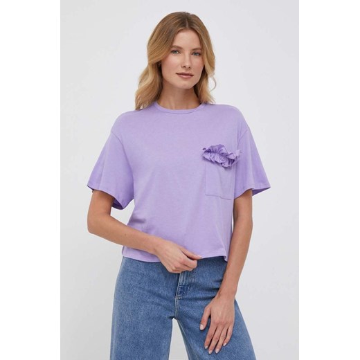 United Colors of Benetton t-shirt bawełniany kolor fioletowy United Colors Of Benetton L ANSWEAR.com