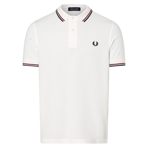 Fred Perry Męska koszulka polo Mężczyźni Bawełna biały jednolity ze sklepu vangraaf w kategorii T-shirty męskie - zdjęcie 161230690