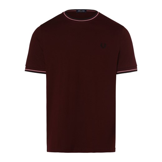 Fred Perry T-shirt męski Mężczyźni Bawełna bordowy jednolity ze sklepu vangraaf w kategorii T-shirty męskie - zdjęcie 161230691