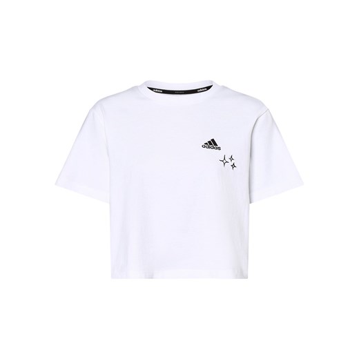 adidas Sportswear T-shirt damski Kobiety Bawełna biały jednolity ze sklepu vangraaf w kategorii Bluzki damskie - zdjęcie 161239433