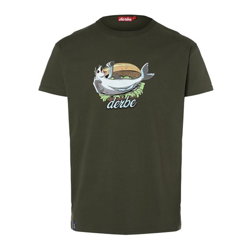 Derbe T-shirt męski Mężczyźni Bawełna khaki nadruk ze sklepu vangraaf w kategorii T-shirty męskie - zdjęcie 161239443