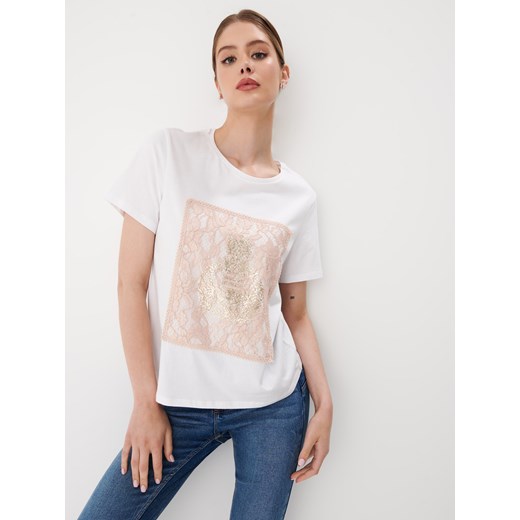 Mohito - T-shirt z printem - Biały Mohito L Mohito