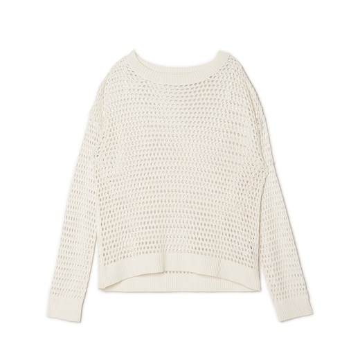 Cropp - Kremowy siatkowy sweter - kremowy ze sklepu Cropp w kategorii Swetry damskie - zdjęcie 161247993