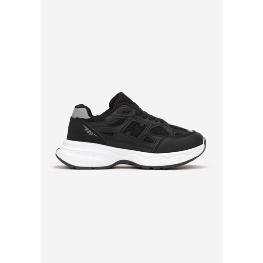 Buty sportowe damskie Born2be sneakersy czarne sznurowane