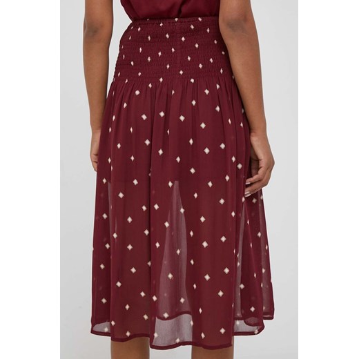 Pepe Jeans spódnica kolor bordowy midi rozkloszowana Pepe Jeans M ANSWEAR.com