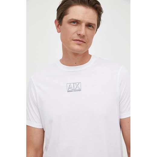 Armani Exchange t-shirt bawełniany kolor biały z nadrukiem Armani Exchange S ANSWEAR.com
