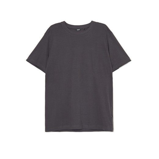 Cropp - Ciemnoszara męska koszulka basic - szary ze sklepu Cropp w kategorii T-shirty męskie - zdjęcie 161266670