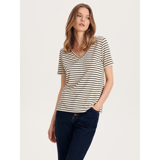 Bluzka damska Reserved z krótkim rękawem z dzianiny 