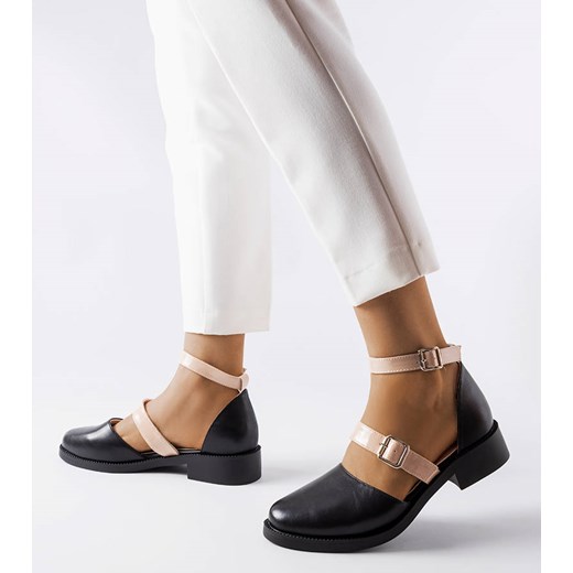 Czarne damskie sandały ze sprzączką Josiane ze sklepu gemre w kategorii Balerinki - zdjęcie 161276684