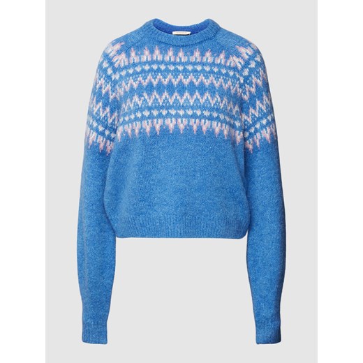 Sweter z norweskim wzorem z raglanowymi rękawami Review L wyprzedaż Peek&Cloppenburg 