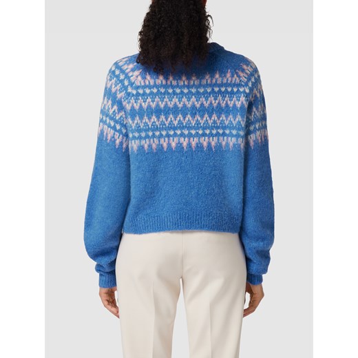 Sweter z norweskim wzorem z raglanowymi rękawami Review L Peek&Cloppenburg wyprzedaż
