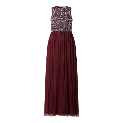 Sukienka wieczorowa z siateczki z cekinowym obszyciem Lace & Beads S wyprzedaż Peek&Cloppenburg 