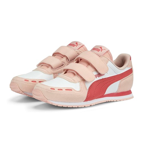 Różowe buty sportowe dziecięce Puma zamszowe na rzepy 