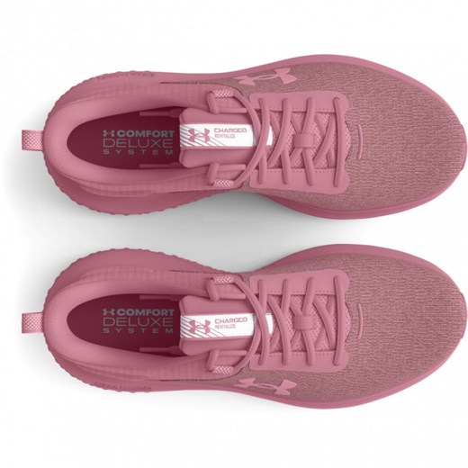 Różowe buty sportowe damskie Under Armour sneakersy sznurowane na płaskiej podeszwie 