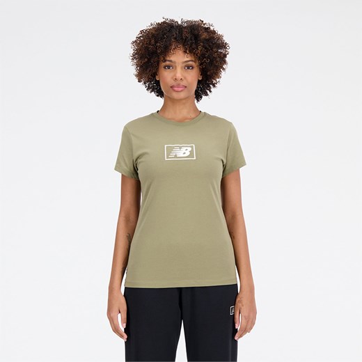 Koszulka damska New Balance WT33515CGN – zielona ze sklepu New Balance Poland w kategorii Bluzki damskie - zdjęcie 161283300
