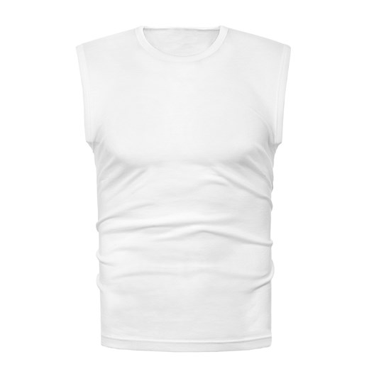 Koszulka bezrękawnik am20 - biała ze sklepu Risardi w kategorii T-shirty męskie - zdjęcie 161284250