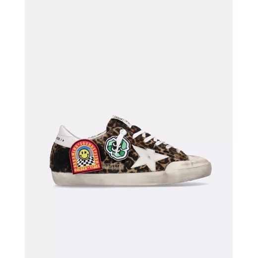 GOLDEN GOOSE Sneakersy w panterkę z naszywkami Super-Stra rozmiar 36 Golden Goose 36 okazja Moliera2.com