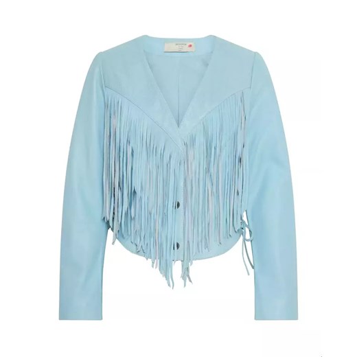 ONETEASPOON Niebieska skórzana kurtka z frędzlami WANDERER rozmiar XS Oneteaspoon XS okazja Moliera2.com