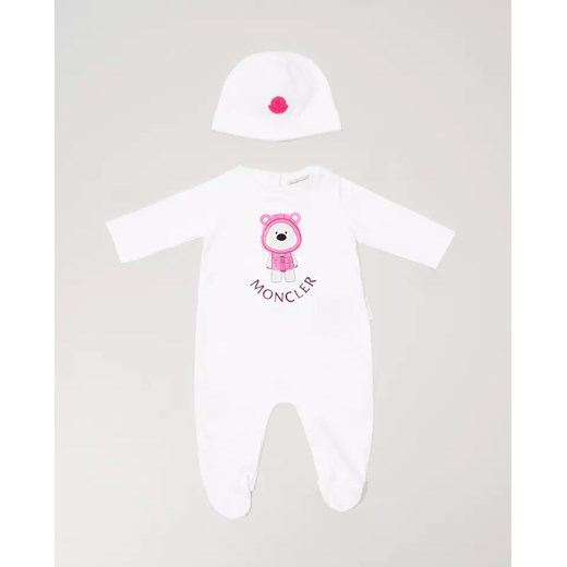MONCLER KIDS Białe śpioszki z czapką 0-2 lat rozmiar 1/3 MC Moncler Kids 9/12 MC Moliera2.com