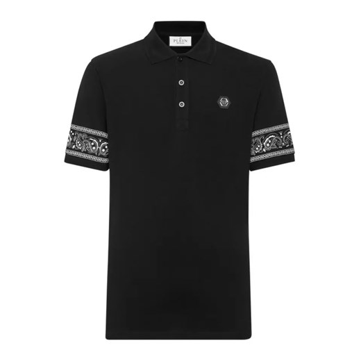 PHILIPP PLEIN Czarny koszulka polo SS Paisley z czaszką rozmiar L XL Moliera2.com
