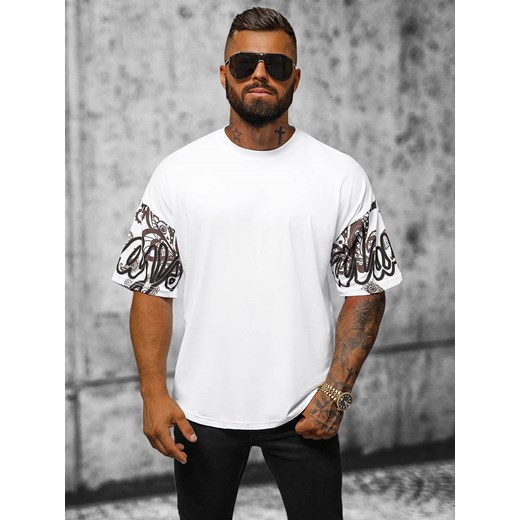 T-shirt męski oversize biały OZONEE O/3432 Ozonee L ozonee.pl