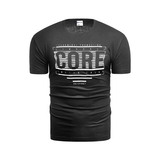 Męska koszulka 1002a - czarna ze sklepu Risardi w kategorii T-shirty męskie - zdjęcie 161315953