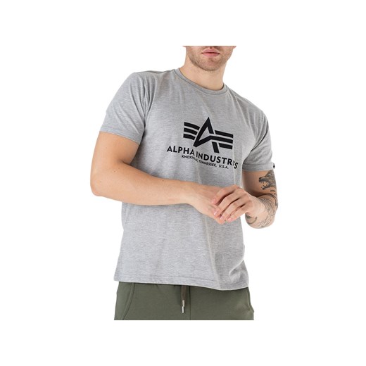Koszulka Alpha Industries Basic T-shirt 10050117 - szara ze sklepu streetstyle24.pl w kategorii T-shirty męskie - zdjęcie 161317520