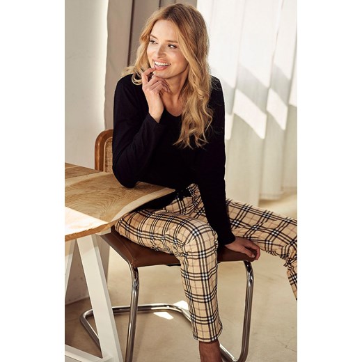 Bawełniana piżama damska Abigail 2988, Kolor czarny-wzór, Rozmiar XL, Taro ze sklepu Intymna w kategorii Piżamy damskie - zdjęcie 161319953