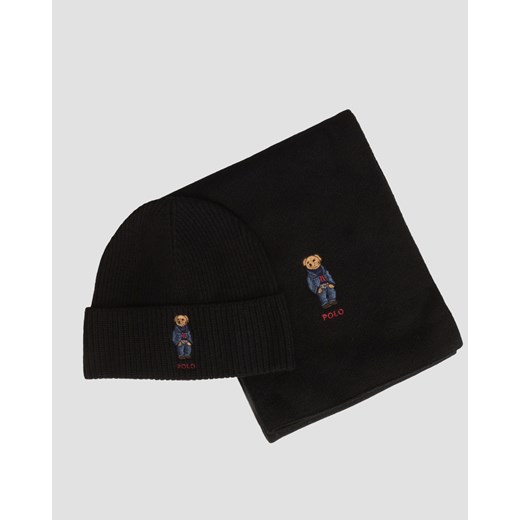 Komplet czapka i szal z wełny POLO RALPH LAUREN ze sklepu S'portofino w kategorii Czapki męskie - zdjęcie 161321412