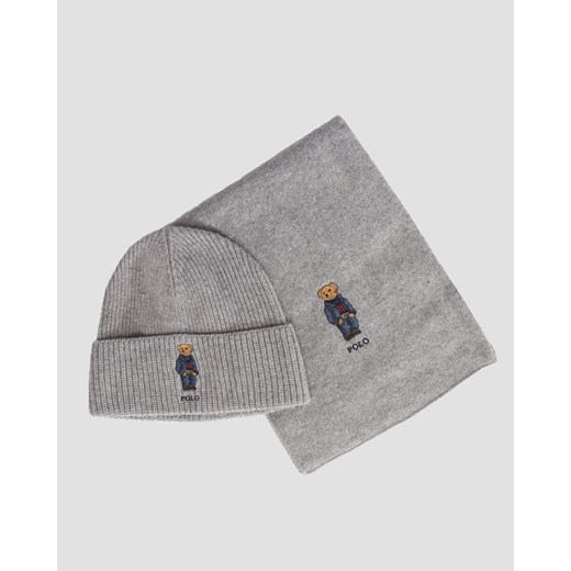 Komplet czapka i szal z wełny POLO RALPH LAUREN ze sklepu S'portofino w kategorii Czapki męskie - zdjęcie 161321414