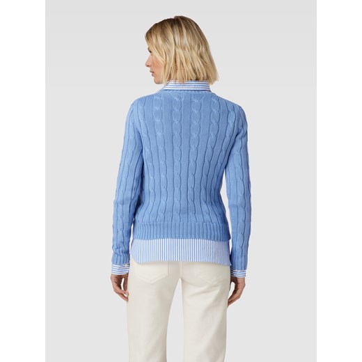 Sweter z dzianiny z wyhaftowanym logo model ‘JULIANNA’ Polo Ralph Lauren XS okazyjna cena Peek&Cloppenburg 