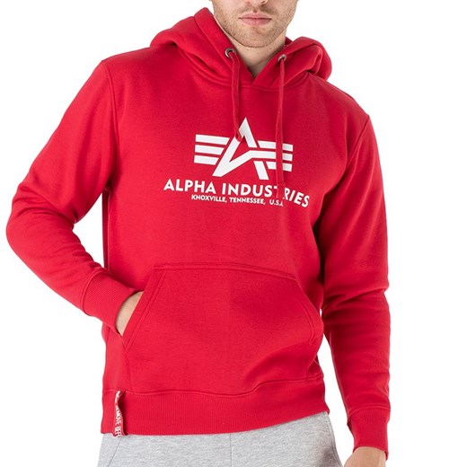 Bluza Alpha Industries Basic Hoody 178312328 - czerwone ze sklepu streetstyle24.pl w kategorii Bluzy męskie - zdjęcie 161331722