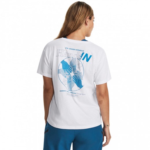 Damski t-shirt z nadrukiem Under Armour UA We All Play SS - biała ze sklepu Sportstylestory.com w kategorii Bluzki damskie - zdjęcie 161341083