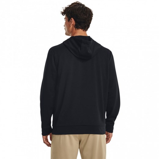 Męska bluza treningowa nierozpinana z kapturem Under Armour UA Armour Fleece Big Logo HD - czarna ze sklepu Sportstylestory.com w kategorii Bluzy męskie - zdjęcie 161341170