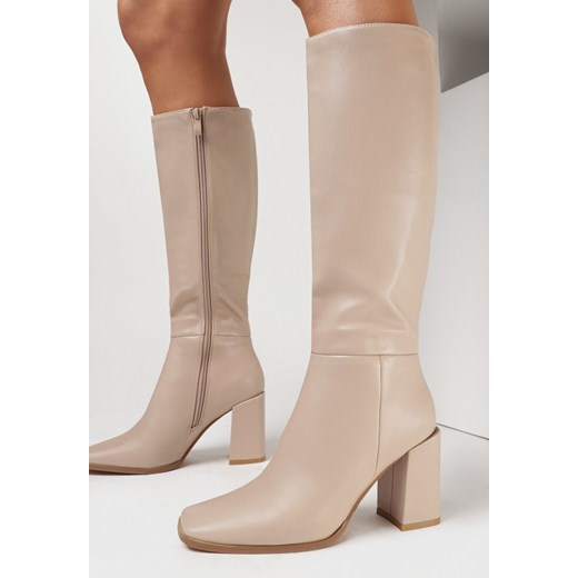 Beżowe Kozaki Nellyana 41 okazja born2be.pl