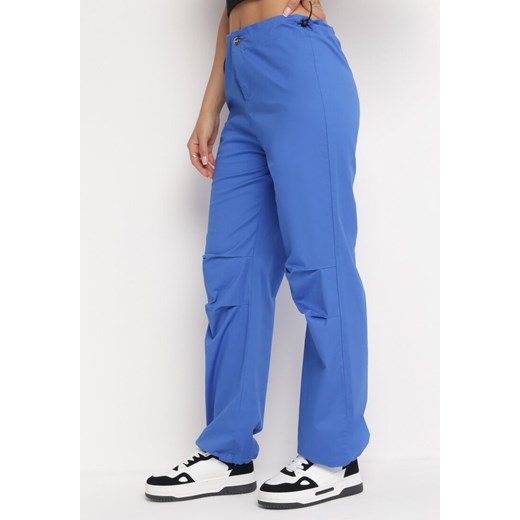 Niebieskie Szerokie Spodnie ze Stoperami Dalfo ze sklepu Born2be Odzież w kategorii Spodnie damskie - zdjęcie 161349701