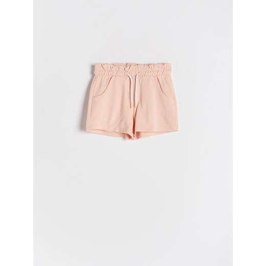 Reserved - Szorty paperbag - jasnopomarańczowy ze sklepu Reserved w kategorii Spodenki dziewczęce - zdjęcie 161350293