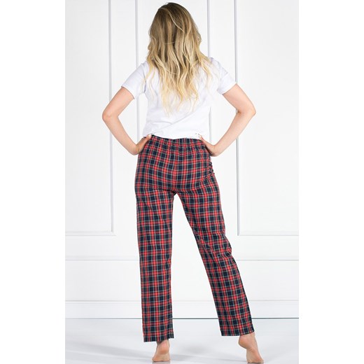 Piżama dwuczęściowa z długimi spodniami w kratę Vivienne, Kolor biało-czerwony, Rozmiar XL, Momenti per me ze sklepu Intymna w kategorii Piżamy damskie - zdjęcie 161350503
