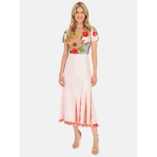 Rozkloszowana różowa spódnica Potis & Verso Aero ze sklepu Eye For Fashion w kategorii Spódnice - zdjęcie 161357502