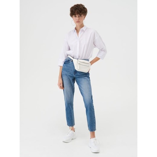 Sinsay - Jeansy mom high waist - niebieski Sinsay 42 Sinsay