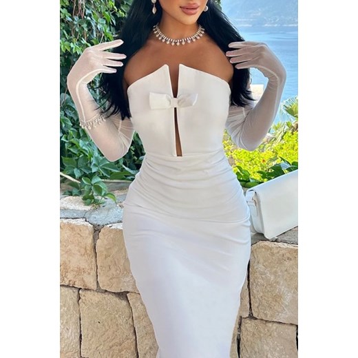 Sukienka SKOLOMA WHITE S okazja Ivet Shop